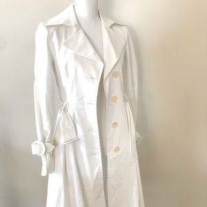Women’s white double breasted trench coat